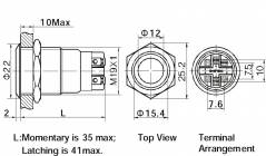 Кнопка с кольцевой подсветкой LAS1GQ-11E/L (серия LAS1GQ)